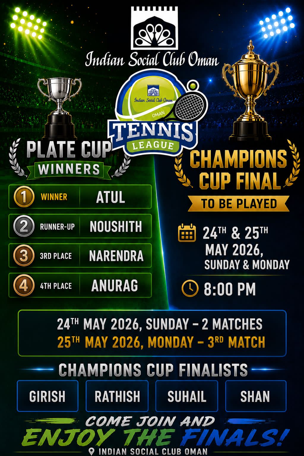 IN-HOUSE TENNIS TOURNAMENT